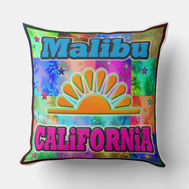 Malibu Sun & Palms Pillow Kissen (Vorderseite)