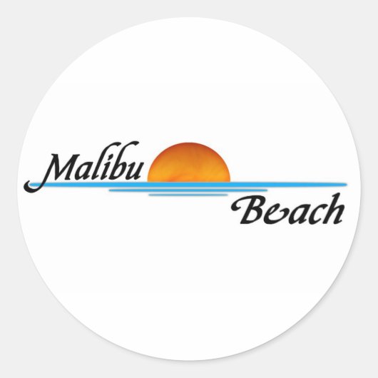 Malibu Sunset Runder Aufkleber (Vorderseite)