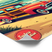 Malibu – Surfer’s Paradise Retro Poster (Ecke)