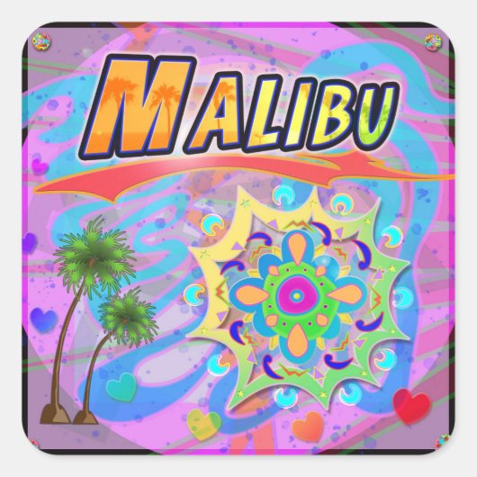 Malibu True Progress-Aufkleber Quadratischer Aufkleber (Vorderseite)