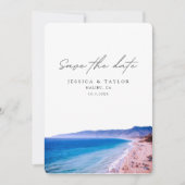 Malibu Wedding Save the Date Beach Wedding Einladung (Vorderseite)