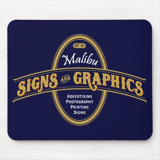 Malibu-Zeichen u. Grafiken Mouspad Mousepad (Vorne)