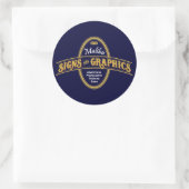 Malibu-Zeichen und Grafikkleber Runder Aufkleber (Tasche)