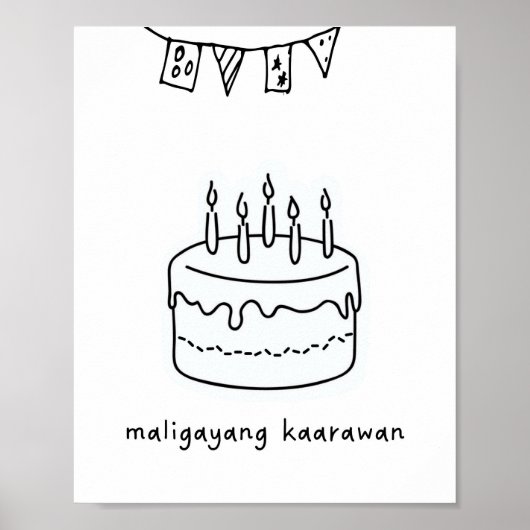 Maligayang Kaarawan Filipino Geburtstagsgeschenk d Poster (Vorne)