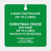 Maligayang Pask-OH SHIP! Gr/Slv. Chrs. Cruise Sq. Ornament Aus Metall (Rückseite)