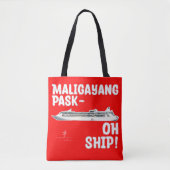 Maligayang Pask-OH SHIP! Red/Gold Chrs. Kreuzfahrt Tasche (Vorderseite)