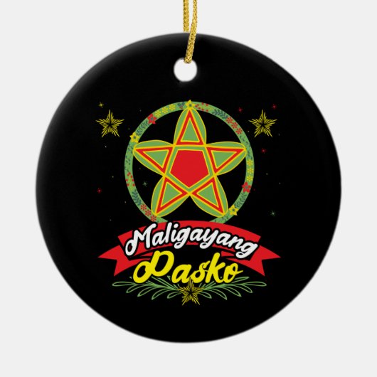 Maligayang Pasko Filipino Weihnachten Philippinen Keramik Ornament (Vorne)