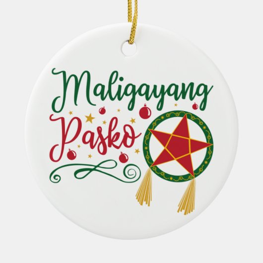 Maligayang Pasko Filipino Weihnachten Philippinen Keramik Ornament (Vorne)