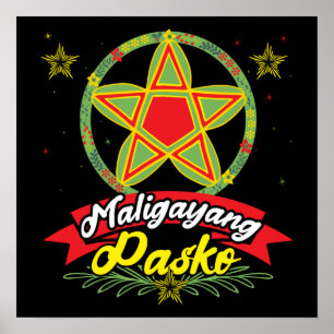 Maligayang Pasko Filipino Weihnachten Philippinen Poster