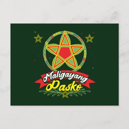 Maligayang Pasko Filipino Weihnachten Philippinen Postkarte (Vorderseite)