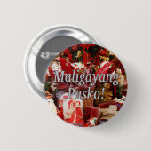 Maligayang Pasko! Frohe Weihnachten in Tagalog wf Button (Vorne & Hinten)