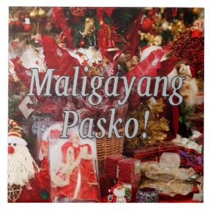 Maligayang Pasko! Frohe Weihnachten in Tagalog wf Fliese