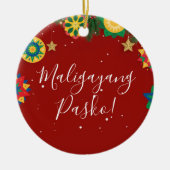 Maligayang Pasko Personalized Filipino Christmas Keramik Ornament (Vorne)