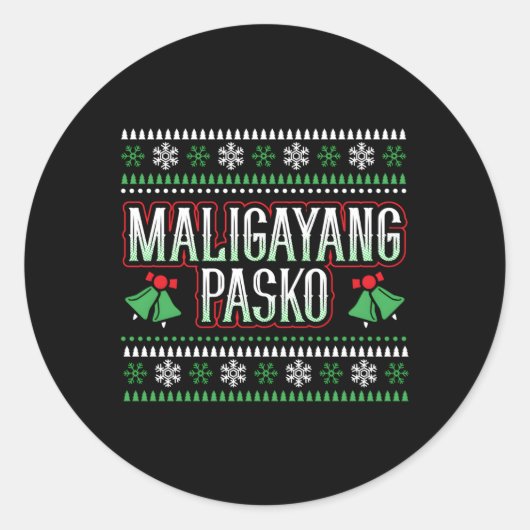 Maligayang Pasko Philipes Merry Runder Aufkleber (Vorderseite)