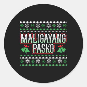 Maligayang Pasko Philipes Merry Runder Aufkleber