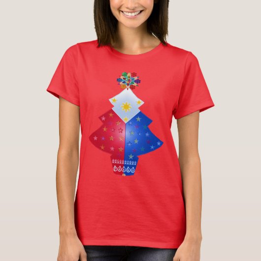 Maligayang Pasko, Philippinen, Weihnachtsbaum T-Shirt (Vorderseite)