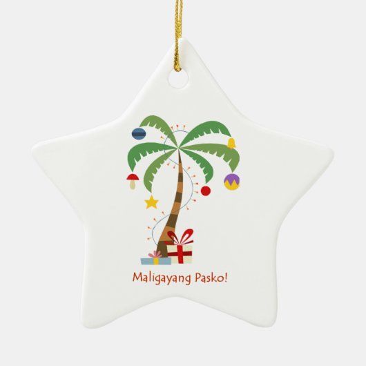 Maligayang Pasko! Weihnachtsbaum-Verzierung Keramikornament (Vorne)