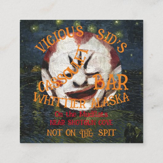 MALIGNANT CLOWCASSOULET BAR PARIS FRANCE BEGLEITKARTE (Rückseite)