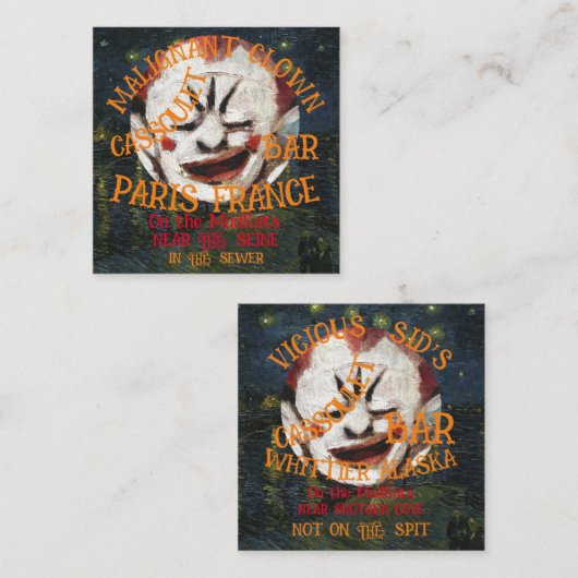 MALIGNANT CLOWCASSOULET BAR PARIS FRANCE BEGLEITKARTE (Vorne/Hinten)