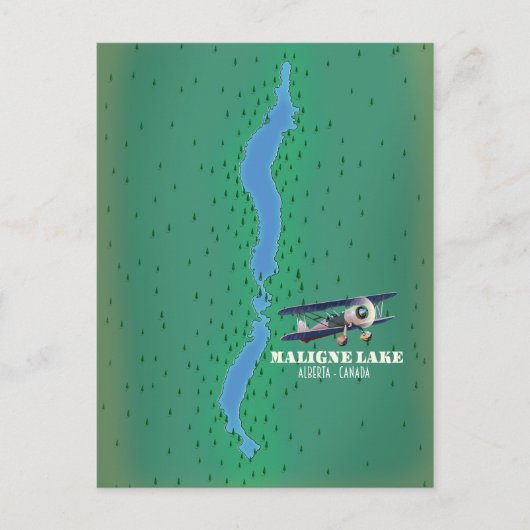 Maligne Lake Alberta Kanadische Seekarte Postkarte (Vorderseite)