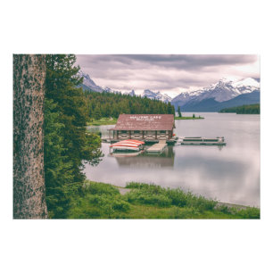 Maligne Lake Boat House Landschaft Fotodruck
