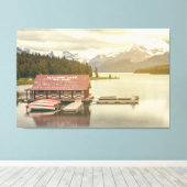 Maligne Lake Boat House Leinwanddruck (Insitu (Holzboden))