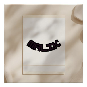 Malik Moderne Namensdruck – Fette Minimalistische Poster