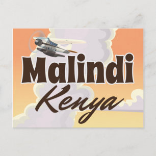 Malindi Kenia Vintage Urlaubsposter Postkarte