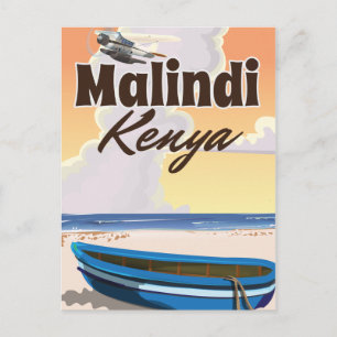 Malindi kenya Vintager Urlaub Poster Postkarte