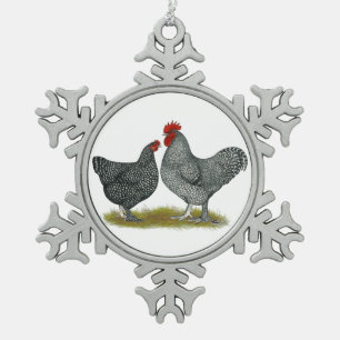Maline Chickens Schneeflocken Zinn-Ornament