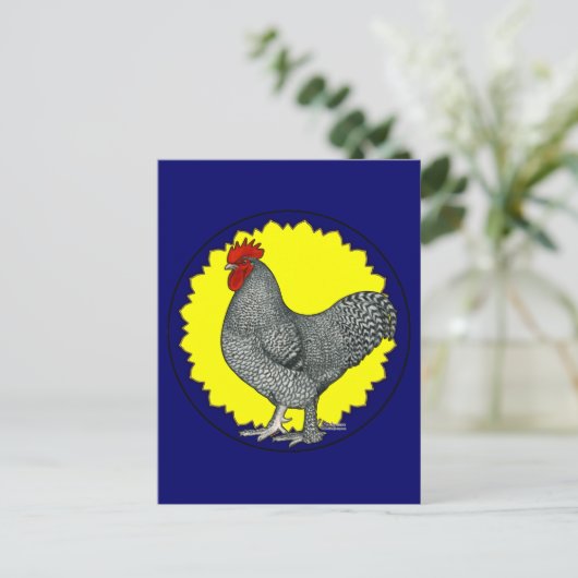 Maline Rooster Postkarte (Stehend Vorderseite)