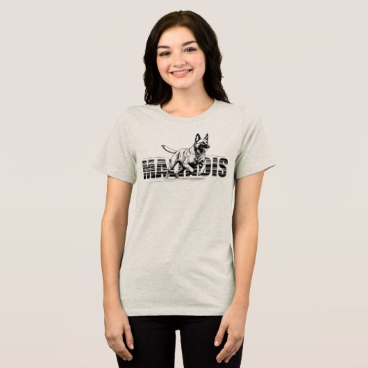 Malinois — Belgischer Hirte — Mechelaar Tri-Blend Shirt (Vorderseite voll)