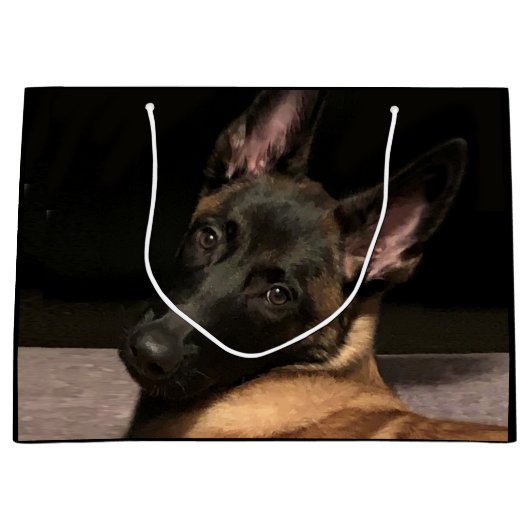 Malinois Dog Große Geschenktüte (Vorderseite)