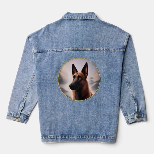 Malinois Dog Jeansjacke (Rückseite)