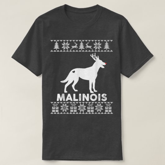 Malinois Dog Lover Christmas Reindeer Ugly Christm T-Shirt (Design vorne)