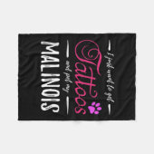 Malinois Dog Lover Tattoo Funny Dog Mama Geschenk Fleecedecke (Vorderseite (Horizontal))
