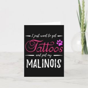 Malinois Dog Lover Tattoo Funny Dog Mama Geschenk Karte