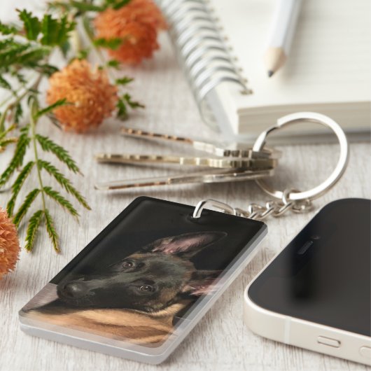 Malinois Dog Schlüsselanhänger (Vorderseite rechts)