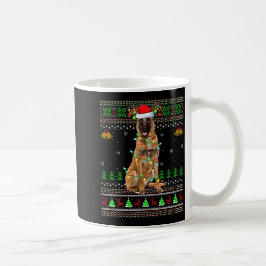 Malinois Dog Ugly Christmas Sweaters Holiday Santa Kaffeetasse (Rechts)