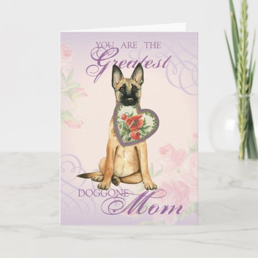 Malinois Heart Mama Karte (Vorderseite)