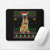 Malinois Hund hässliche Weihnachtspullover Feierta Mousepad (Mit Mouse)