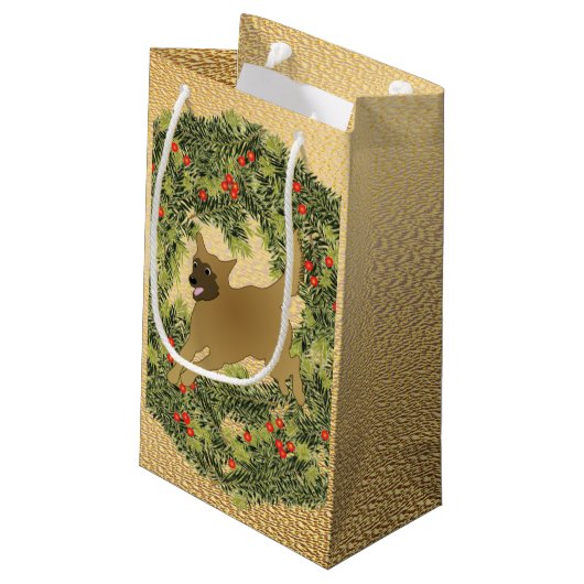 Malinois Kranz Kleine Geschenktüte (Rückseite Schrägansicht)