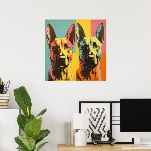 Malinois POP ART 2 Poster (Heimbüro)