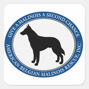 Malinois Rescue-Logo, Square Sticker