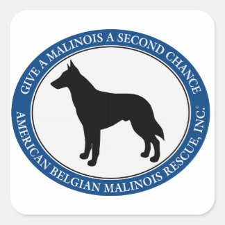 Malinois Rescue-Logo, Square Sticker