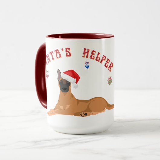 Malinois Santa's Helfer Tasse (Vorderseite Links)