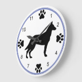 Malinois Silhouette Große Wanduhr (Winkel)