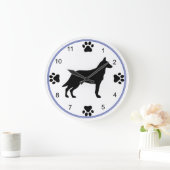 Malinois Silhouette Große Wanduhr (Zuhause)