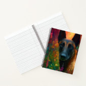 Malinois with Wildflowers Portrait Notizblock (Innenseite)