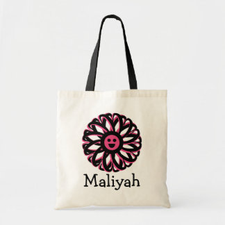 Maliyah Pink Blume Personalisiert Tote Tasche